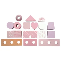 Small Foot - Houten Stapelhuis Roze - 18dlg. Clearance