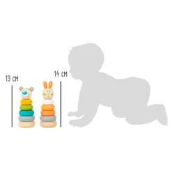 Small Foot - Houten Stapeltoren Dier Pastel, 6dlg. Online