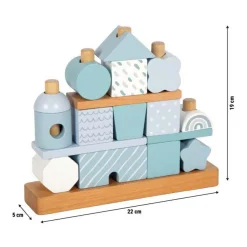 Small Foot - Houten Stapelhuis Blauw - 18dlg. Discount