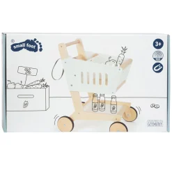 Small Foot - Houten Supermarkt Winkelwagen Wit Hot