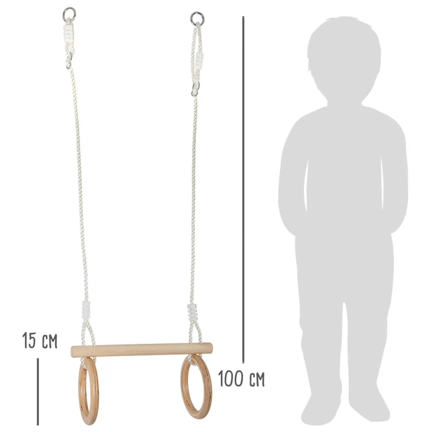 - Houten Trapeze met Gymnastiekringen, 100cm>Small Foot Hot