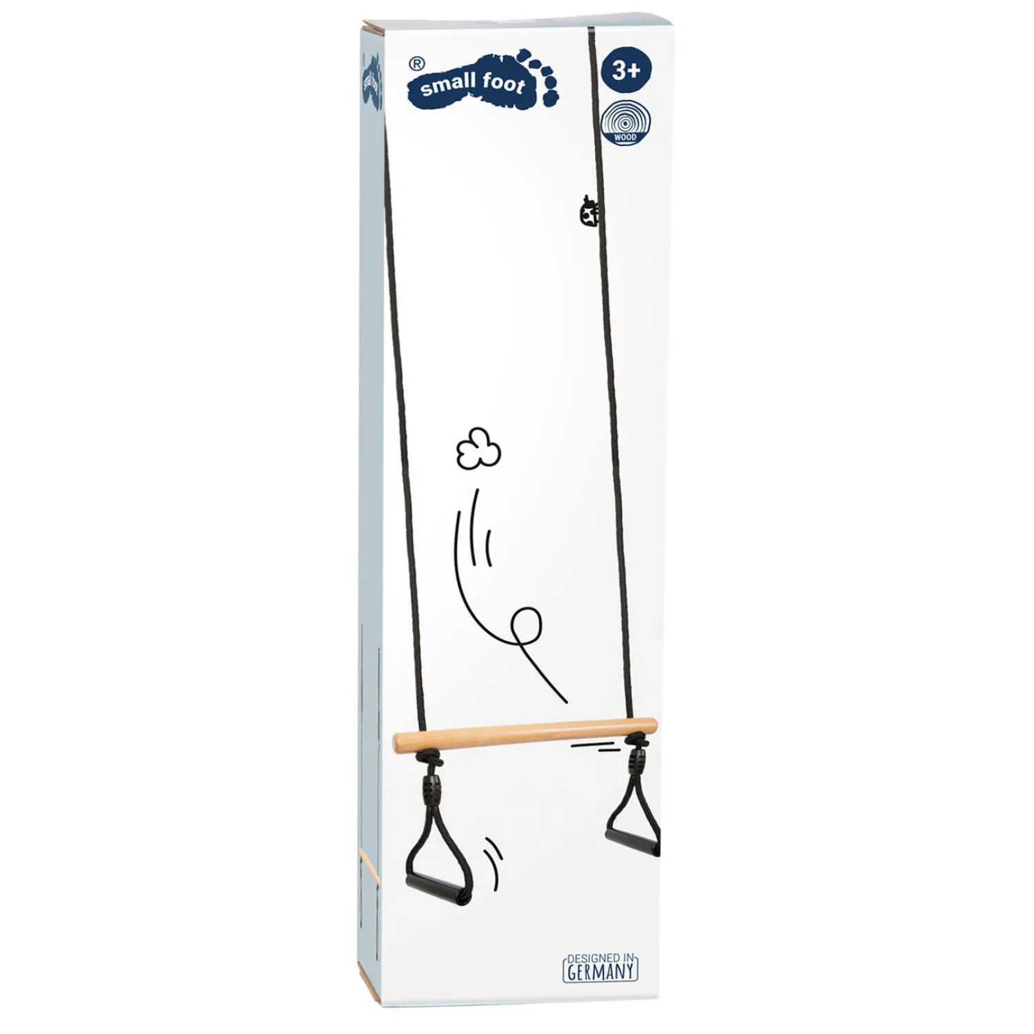 Small Foot - Houten Trapezeschommel met Gymnastiekringen Black Line Clearance