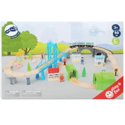 - Houten Treinset met Brug, 60dlg.-Small Foot Best