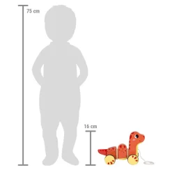 Small Foot - Houten Trekfiguur Dino Hot