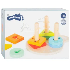 Small Foot - Houten Vormen en Sorterten Motoriek Stapelspeelgoed, 10dlg.