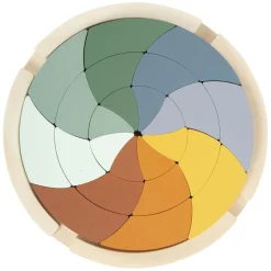 Small Foot - Houten Vormenpuzzel Safari Rond, 24st. Hot