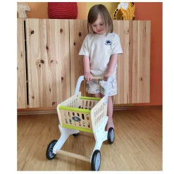 Small Foot - Houten Winkelwagen Supermarkt Discount