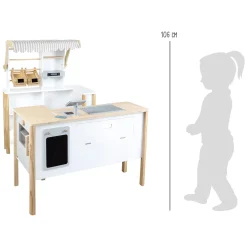 - Houten Winkel Wit met Kassa en Lopende Band-Small Foot Clearance