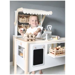 - Houten Winkel Wit met Kassa en Lopende Band-Small Foot Clearance