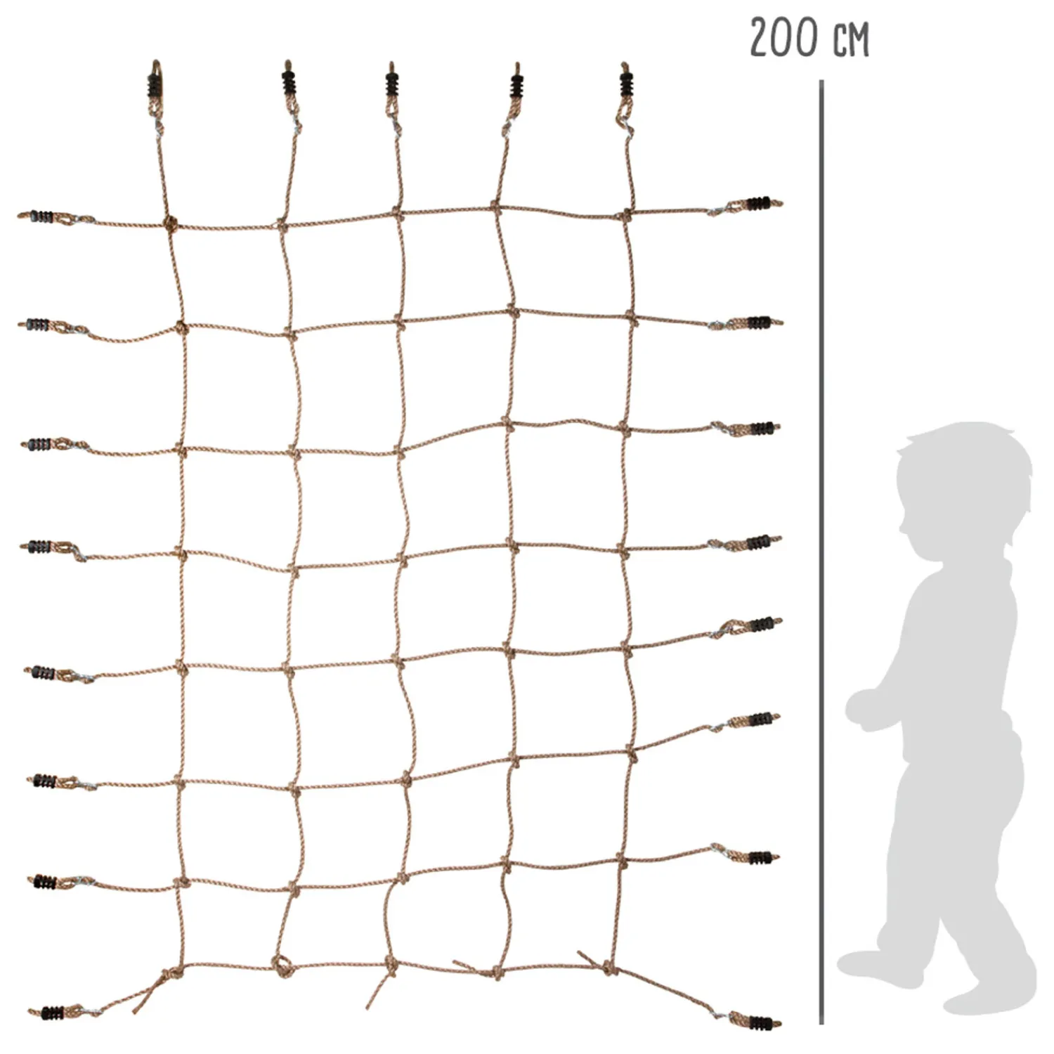 Small Foot - Klimnet met 8 Haken, 200x150cm Best