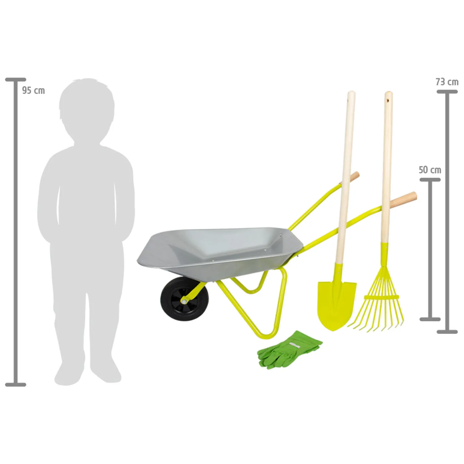 - Metalen Kruiwagen met Tuingereedschap, 5dlg.-Small Foot Clearance