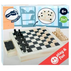 Small Foot - Spellendoos 3in1 Schaken Dammen Molenspel