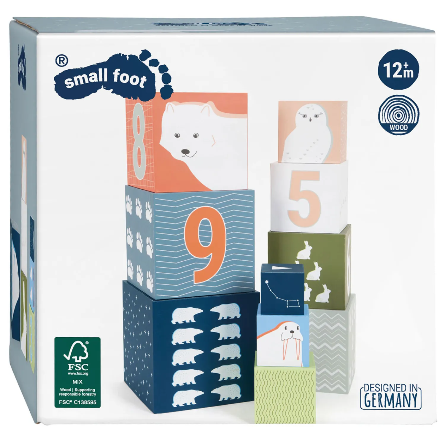 Small Foot - Stapelblokken Karton Arctic, 10dlg.