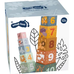  -  Stapelblokken Safari Karton, 10dlg.-Small Foot Hot