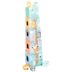 Small Foot - Stapeltoren met Bosdieren Pastel, 10dlg. Clearance