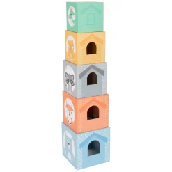 Small Foot - Stapeltoren met Bosdieren Pastel, 10dlg. Clearance