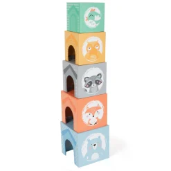 Small Foot - Stapeltoren met Bosdieren Pastel, 10dlg. Clearance