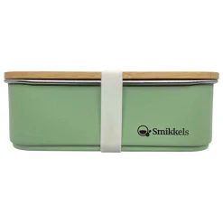 Smikkels RVS Broodtrommel met Bamboe Deksel 900ml - Groen Best