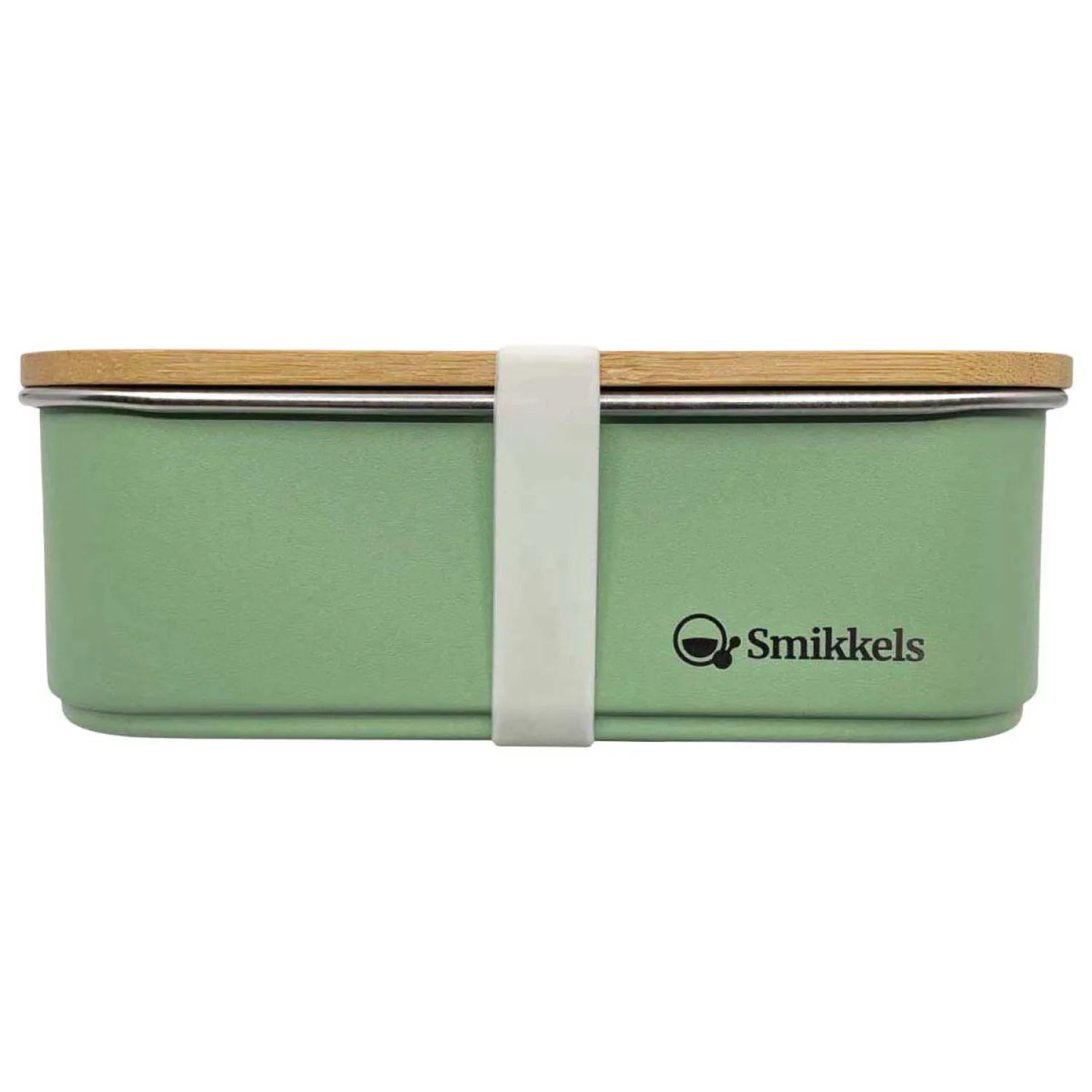 Smikkels RVS Broodtrommel met Bamboe Deksel 900ml - Groen Best