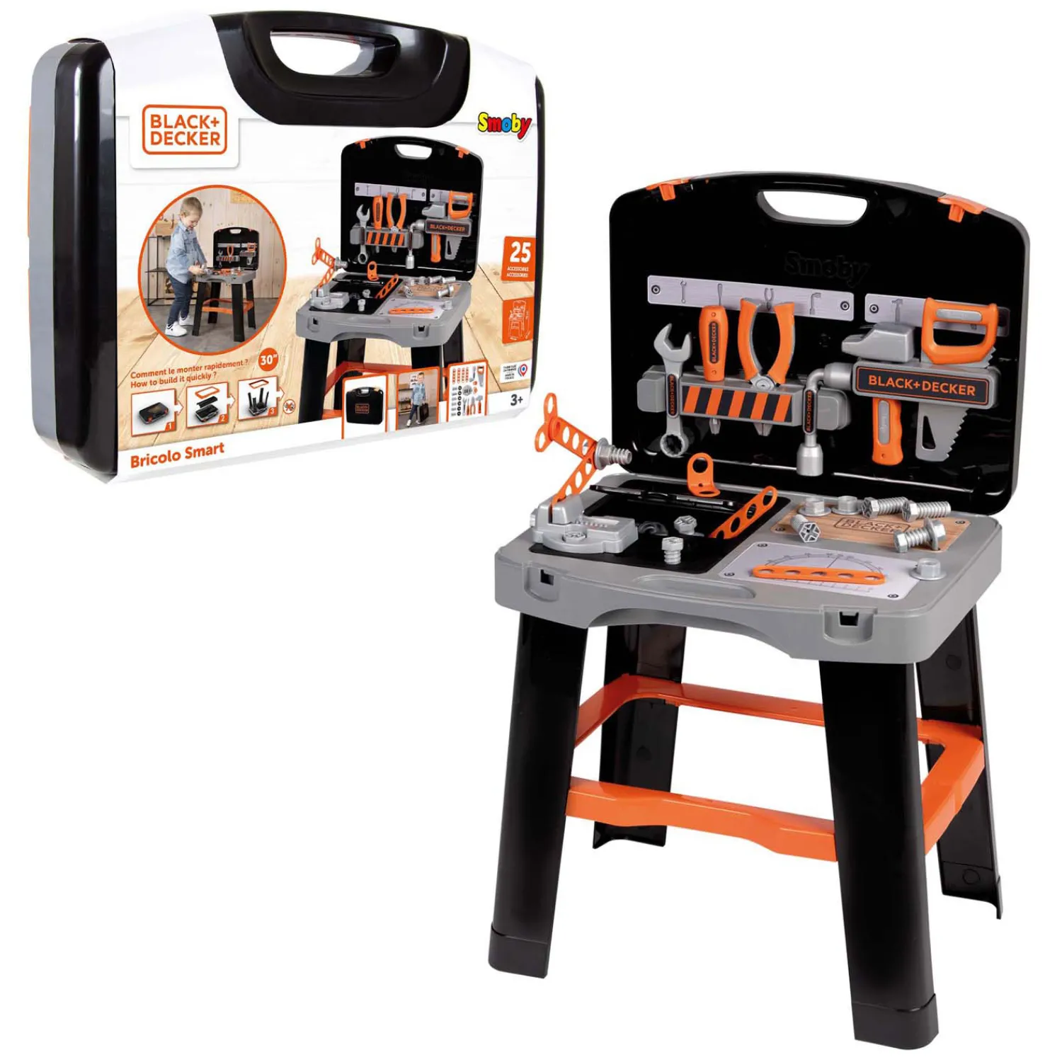 Black & Decker Bricolo Smart Werkbank Inklapbaar in Koffer, 33dlg.-Smoby