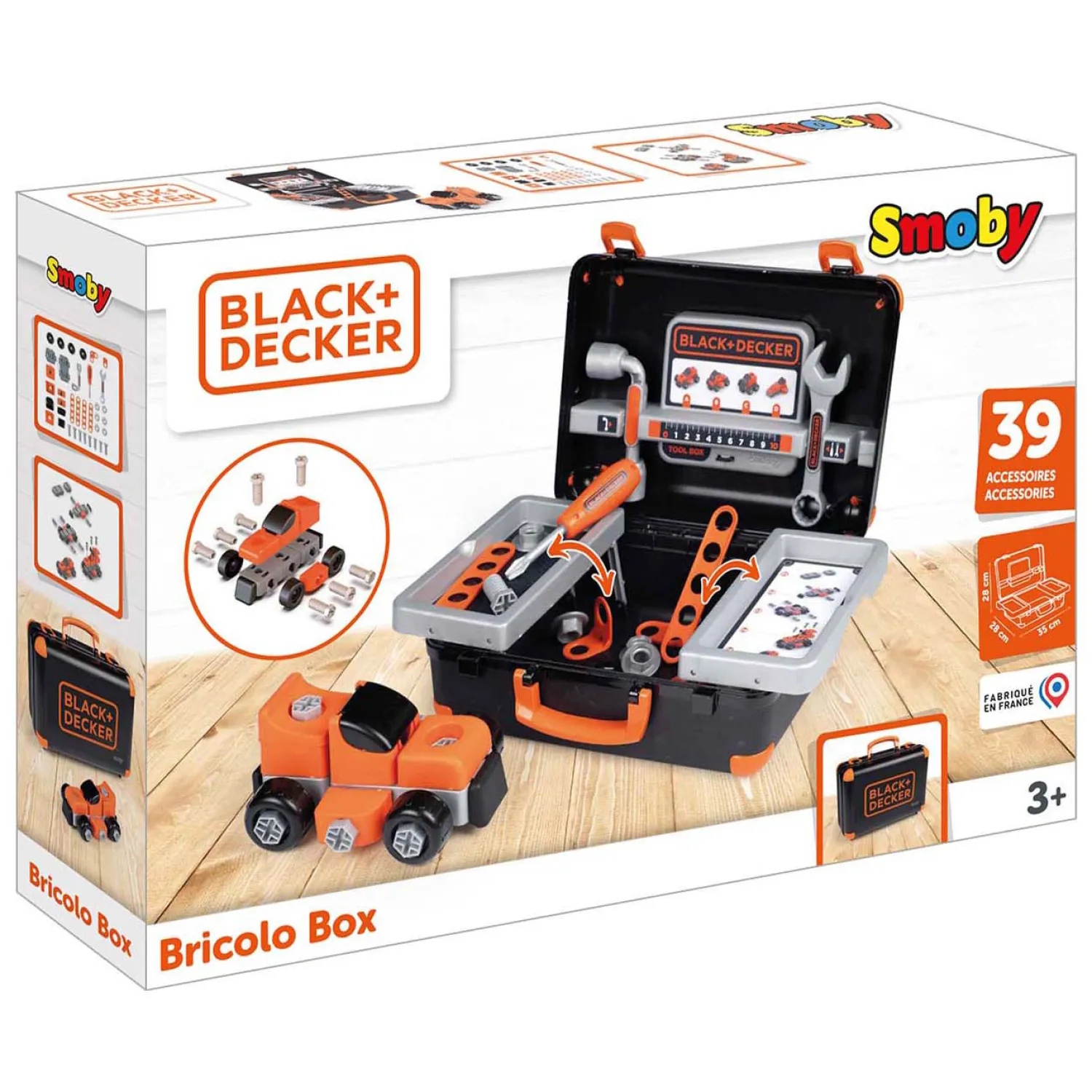 Smoby Black & Decker Bricolo Gereedschapskoffer Zwart, 39dlg. Clearance