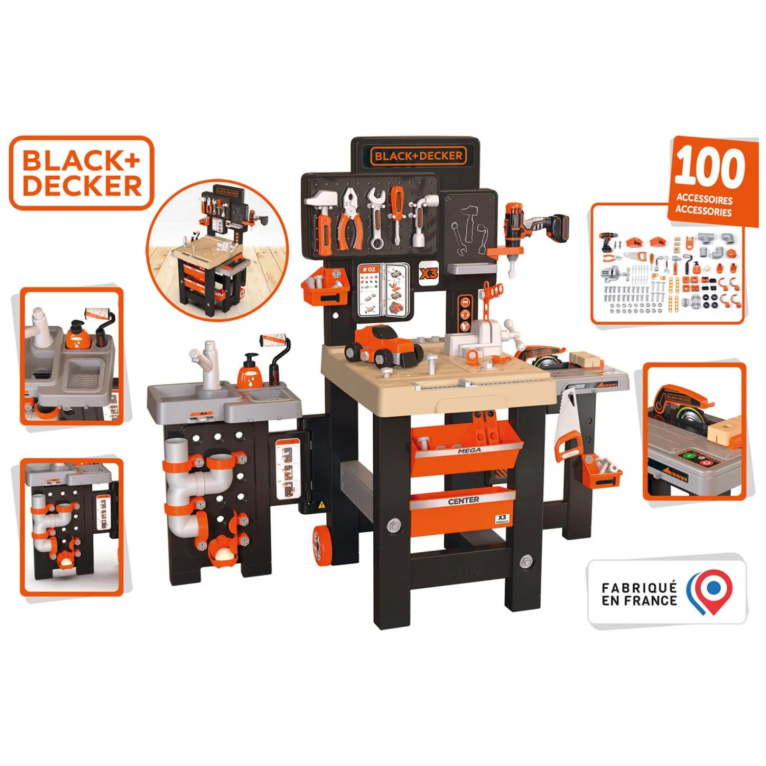 Smoby Black & Decker Mega Center, 100dlg. Clearance