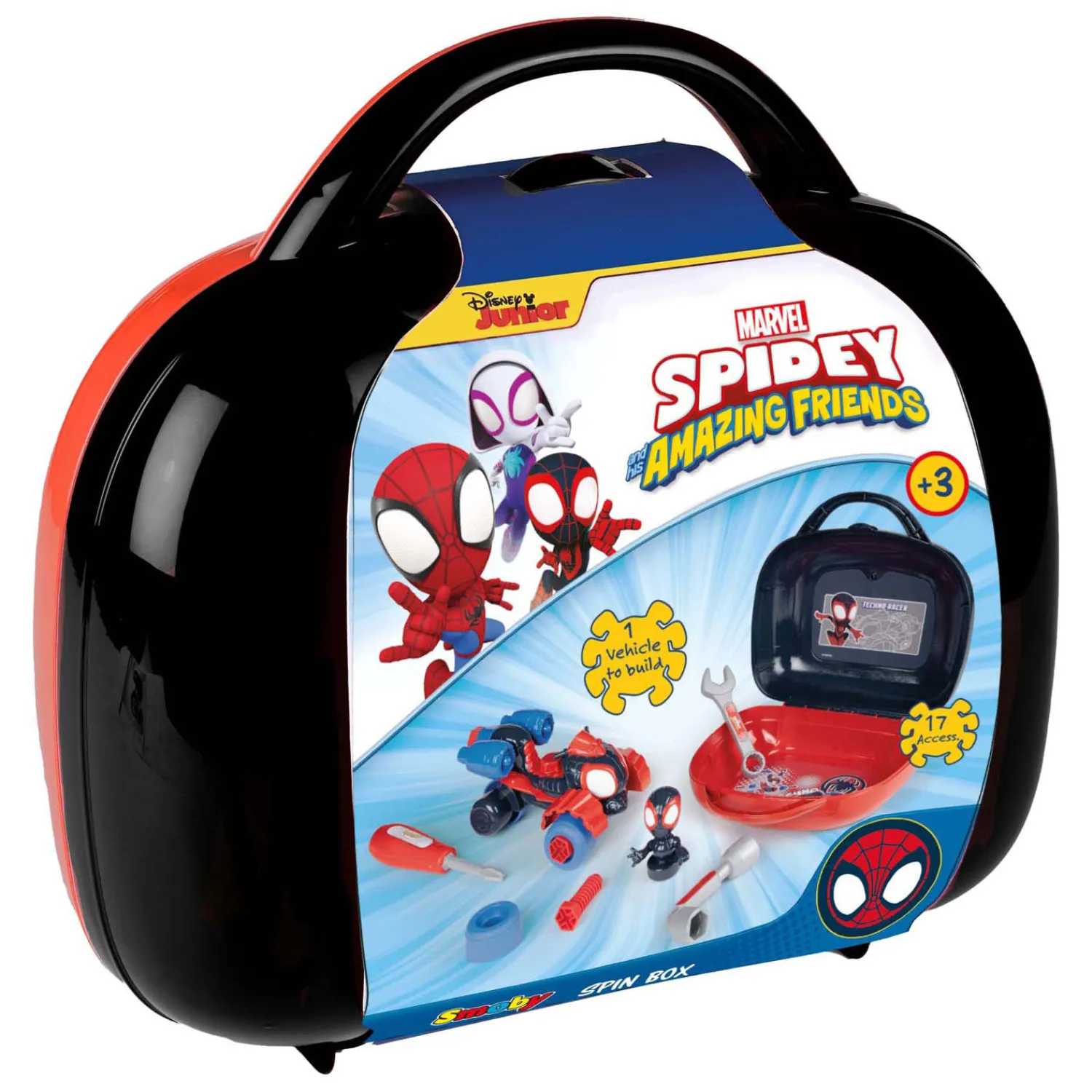 Smoby Spidey Spin Auto in Gereedschapskist, 14dlg. New