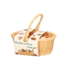 Snij-Eieren Hout in Kunststof Rieten Mandje> Best