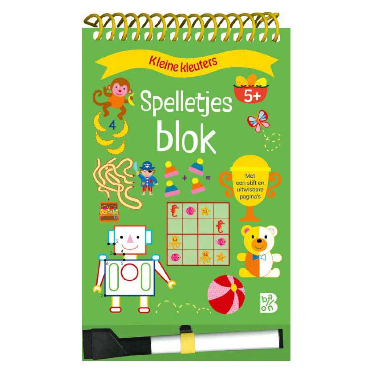 Spelletjesblok met Viltstift 5+>Standaard Uitgeverij
