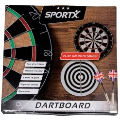 Dartbord Flocked met 6 Darts>SportX Discount