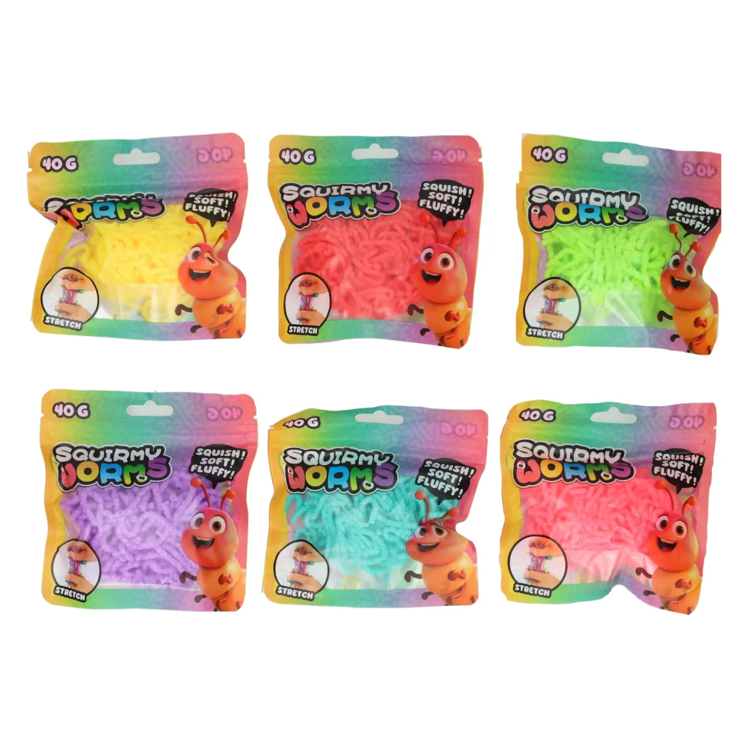 Squirmy Wormen Kleur - 40gr.-Johntoy New