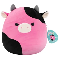 Knuffel Pluche - Zwarte en Roze Koe, 30cm>Squishmallows New