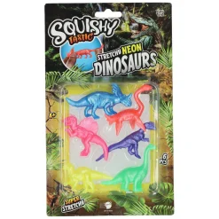 Squishy Tastic Super Stretch Neon Dino's, 6dlg.