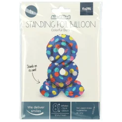 Staande Folieballon Colorful Dots Cijfer 8 - 72cm-Folat BV Hot