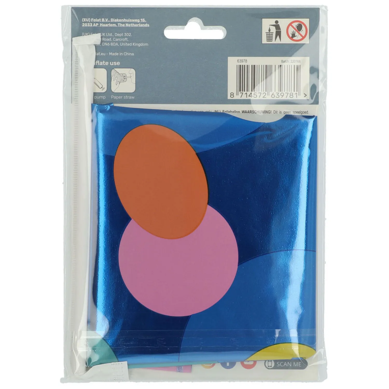 Staande Folieballon Colorful Dots Cijfer 8 - 72cm-Folat BV Hot