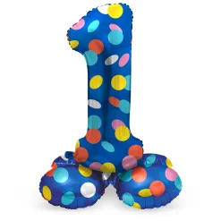 Staande Folieballon Colorful Dots Cijfer 1 - 72cm-Folat BV Hot
