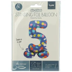 Staande Folieballon Colorful Dots Cijfer 5 - 72cm>Folat BV Outlet