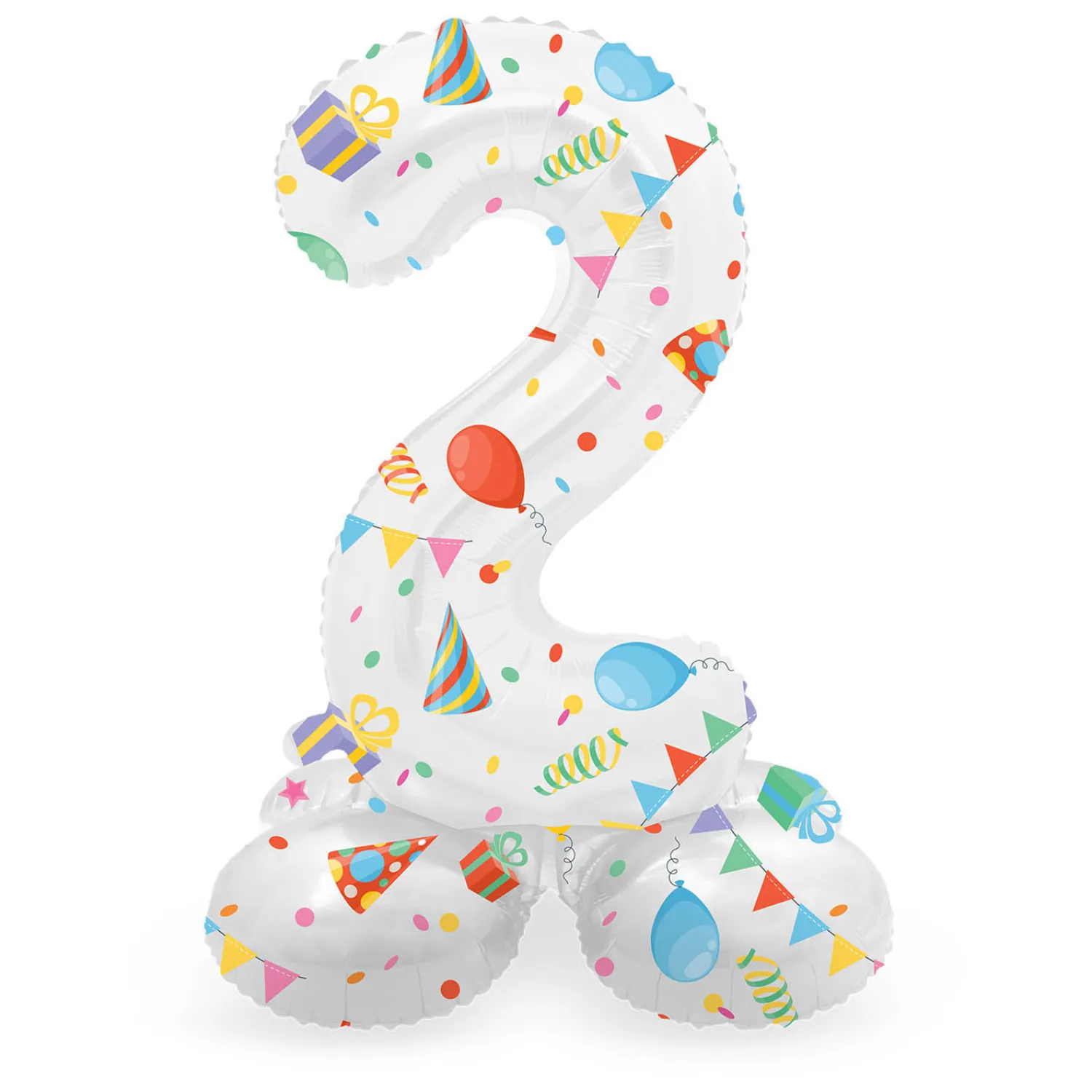Staande Folieballon Joyful Party Cijfer 2 -72cm>Folat BV