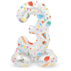 Folat BV Staande Folieballon Joyful Party Cijfer 3 -72cm Online