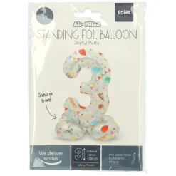 Folat BV Staande Folieballon Joyful Party Cijfer 3 -72cm Online