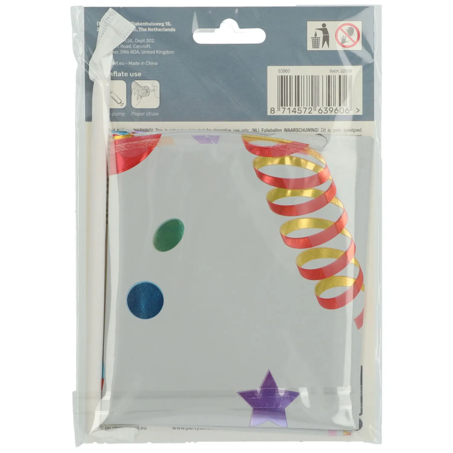 Staande Folieballon Joyful Party Cijfer 0 -72cm>Folat BV Discount