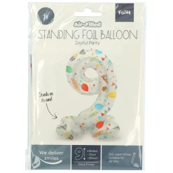 Staande Folieballon Joyful Party Cijfer 9 -72cm-Folat BV Clearance