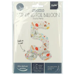 Staande Folieballon Joyful Party Cijfer 5 -72cm-Folat BV New