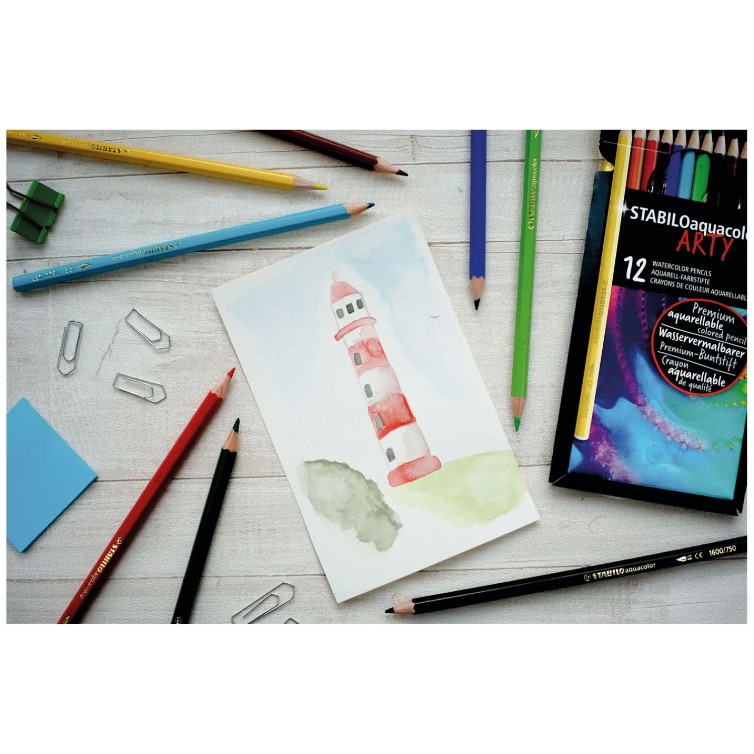 Stabilo Aquacolor - Aquarel Kleurpotlood - ARTY - Set 12 St. Discount