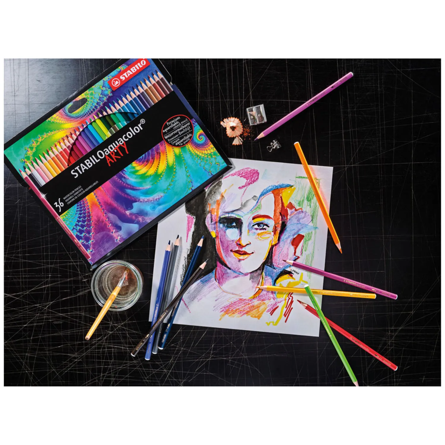 Stabilo Aquacolor - Aquarel Kleurpotlood - ARTY - Set 12 St. Discount