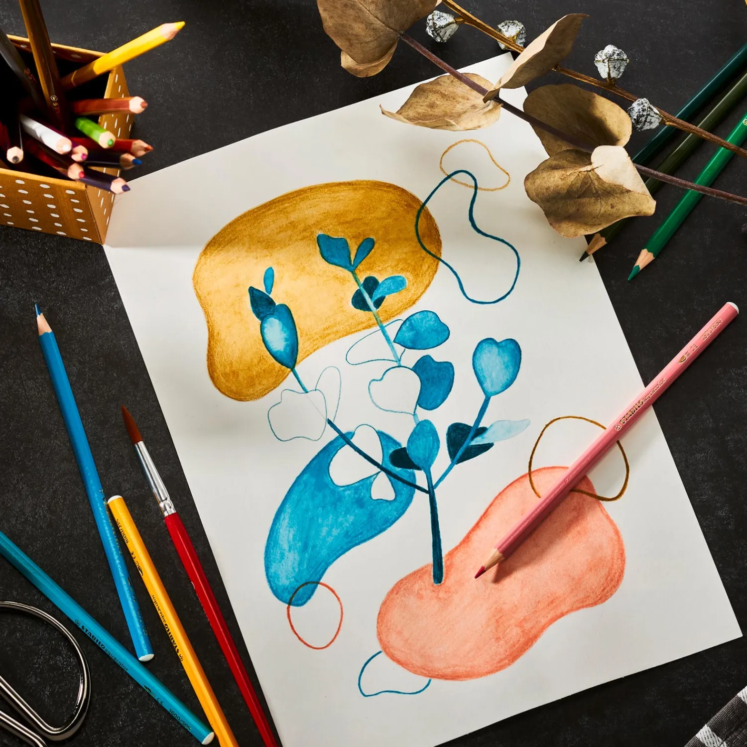 Aquacolor - Aquarel Kleurpotlood - Metalen Set 12 St.-Stabilo Outlet