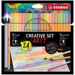 Creative Set - Pen 68 & Point 88 Pastel - ARTY - Combi Etui 24 Stuks>Stabilo Best
