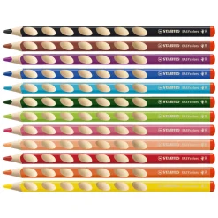 EASYcolors Kleurpotloden Rechtshandig - 12 St. + Puntenslijper-Stabilo Hot