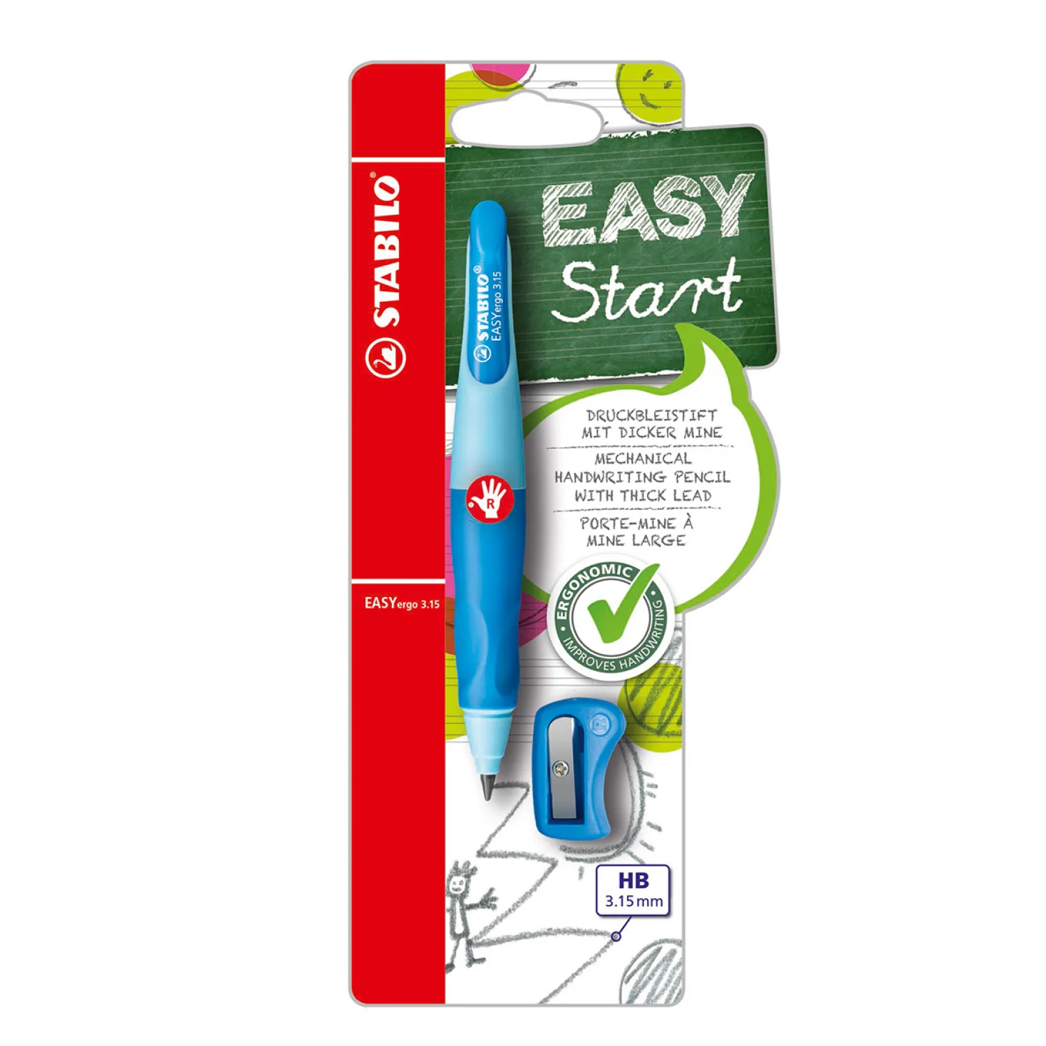 Stabilo EASYergo 3.15 - Ergonomisch Vulpotlood - Rechtshandig - Blauw Outlet