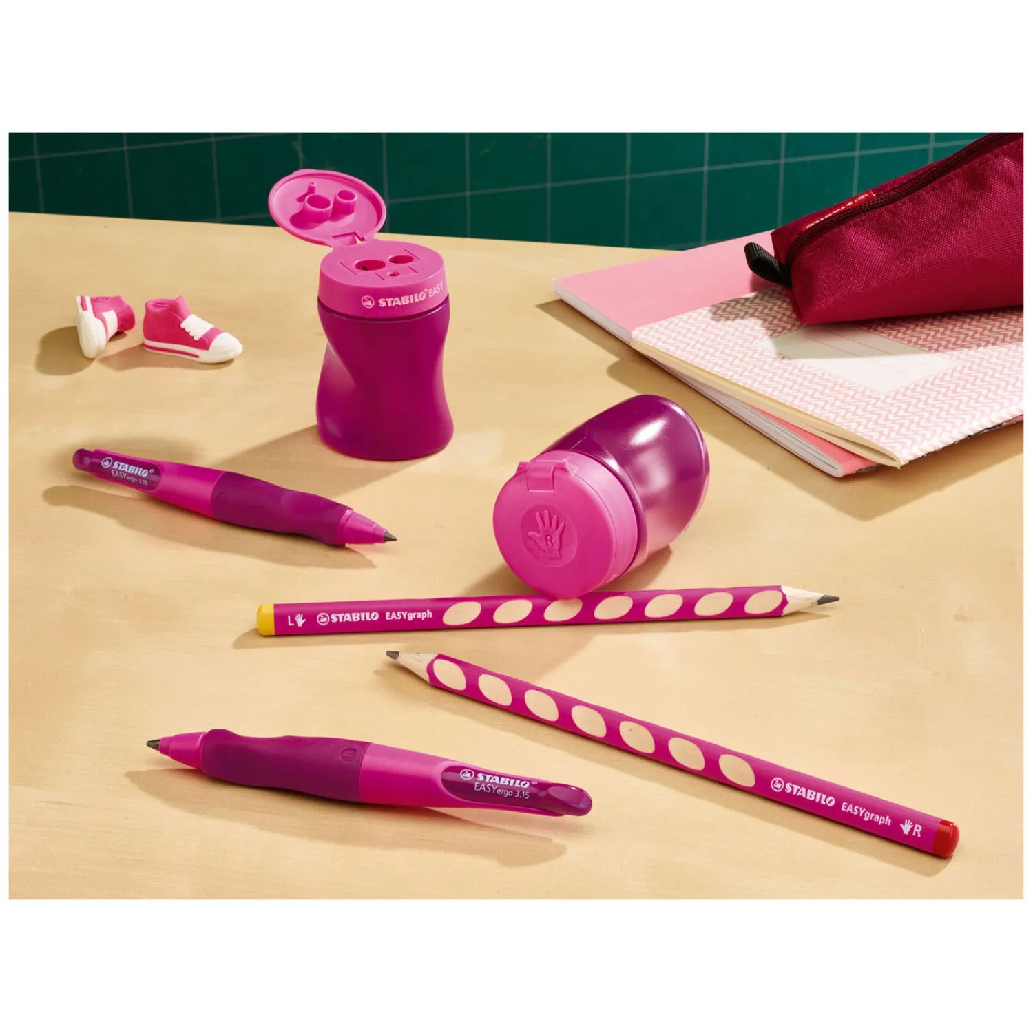 EASYsharpener - 3 in 1 Puntenslijper - Links - Roze-Stabilo Clearance